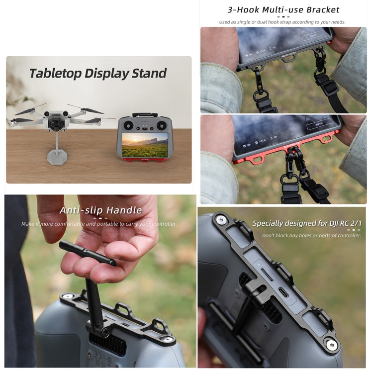 For DJI RC 2 / 1 Sunnylife ZJ764 Controller Handle Waist Support Tabletop Mount Neck Strap Hook Hanger Bracket (Red) - HoMEdemic™ 