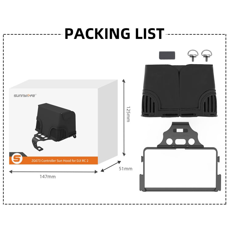 For DJI RC 2 Sunnylife ZG673 Remote Control Sunshade Hood Cover (Black) - HoMEdemic™ 