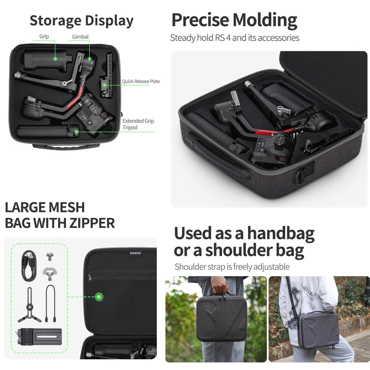 For DJI RS 4 Sunnylife Storage Case Box Suitcase(Black) - HoMEdemic™ 