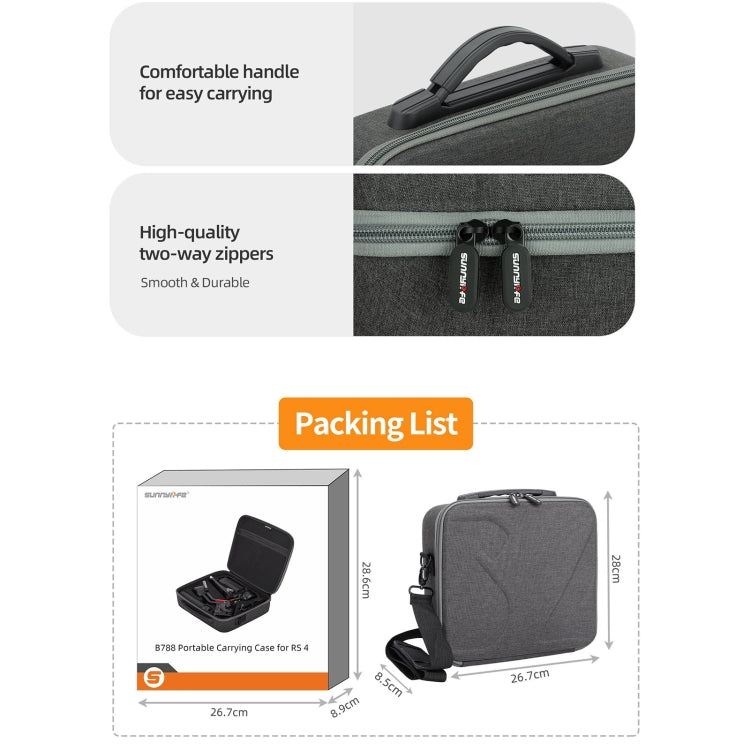 For DJI RS 4 Sunnylife Storage Case Box Suitcase(Black) - HoMEdemic™ 