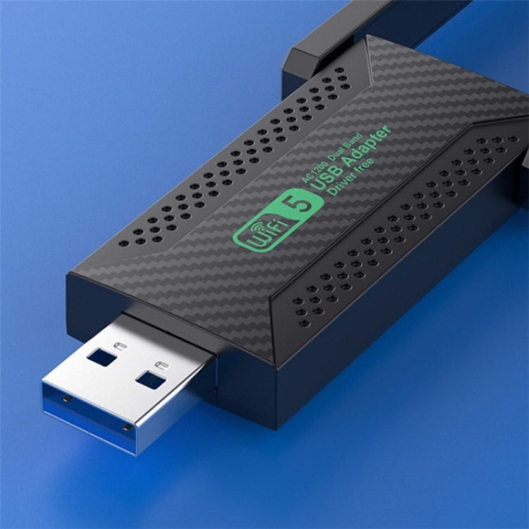 For Desktop PC Laptop Dual Band Driver-Free USB3.0 5G 1200Mbps WiFi Wireless Adapter - HoMEdemic™ 