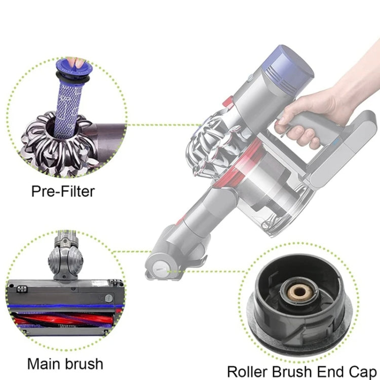 For Dyson V6 DC59 DC62 SV03 Vacuum Cleaner Brush Head Roller Bar, Spec: End Cap - HoMEdemic™ 
