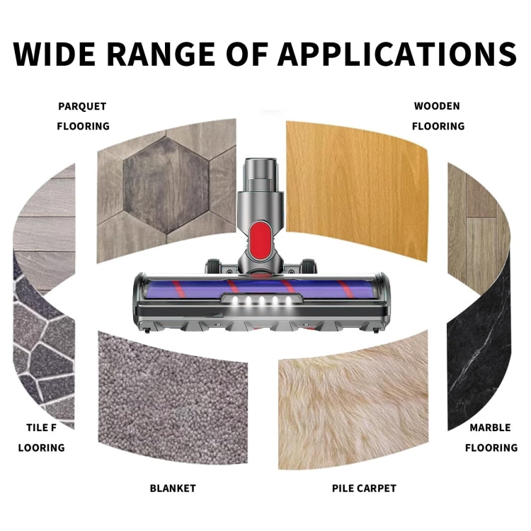 For Dyson V7 V8 V10 V11 Vacuum Cleaner Motor Head Soft Bristle Roller Brush With Light - HoMEdemic™ 