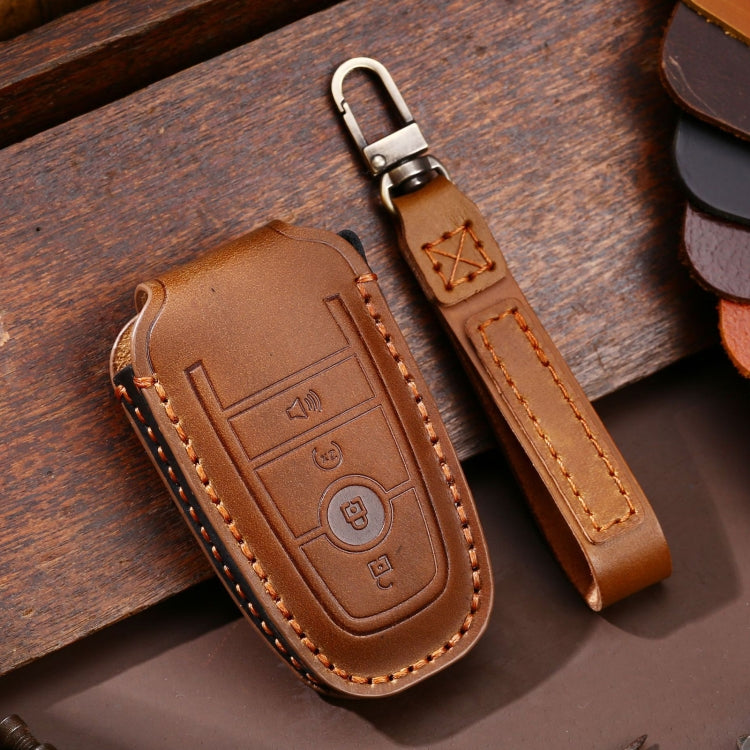 For Ford F-150 4-button C072 Car Key Leather Protective Case, C072 - HoMEdemic™ 