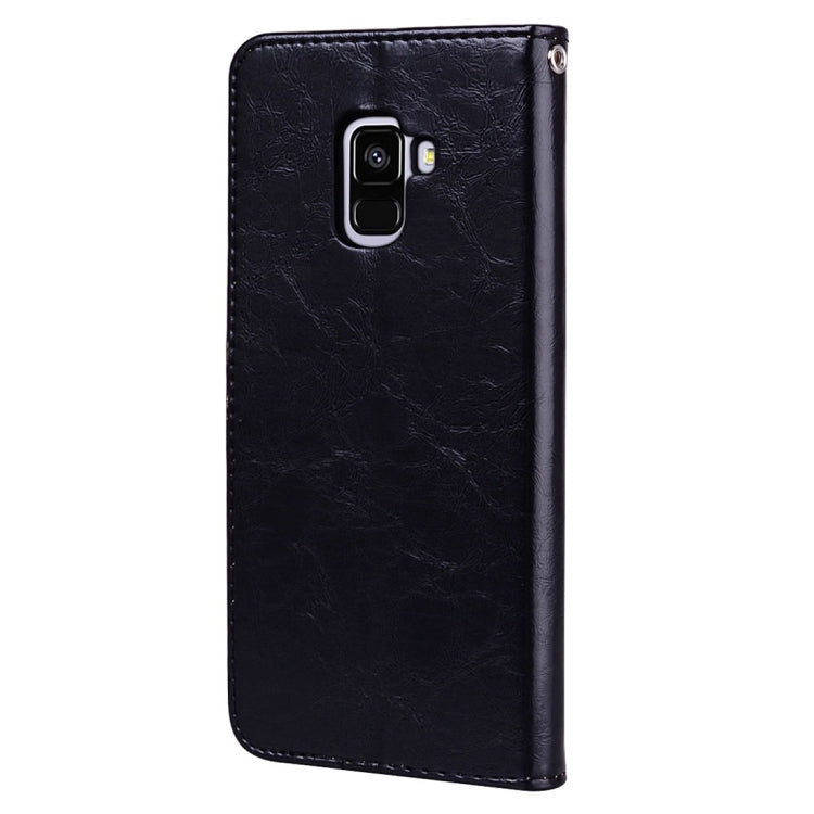 For Galaxy A8 (2018) Business Style Oil Wax Texture Horizontal Flip Leather Case with Holder & Card Slots & Wallet, For Galaxy A8 (2018) - HoMEdemic™ 