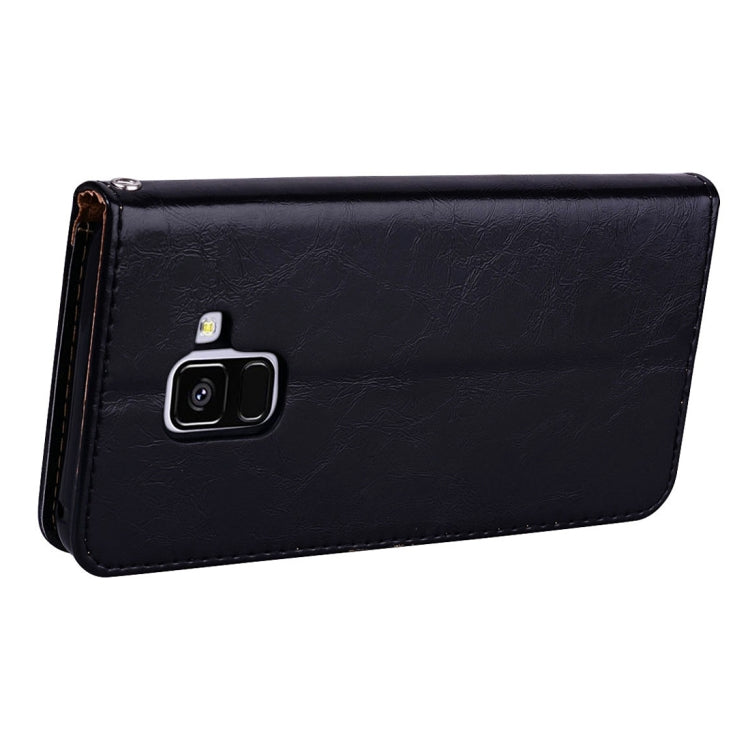 For Galaxy A8 (2018) Business Style Oil Wax Texture Horizontal Flip Leather Case with Holder & Card Slots & Wallet, For Galaxy A8 (2018) - HoMEdemic™ 