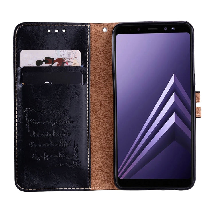 For Galaxy A8 (2018) Business Style Oil Wax Texture Horizontal Flip Leather Case with Holder & Card Slots & Wallet, For Galaxy A8 (2018) - HoMEdemic™ 