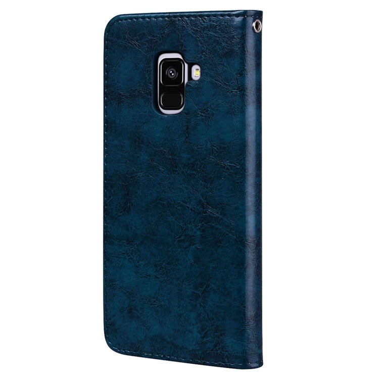 For Galaxy A8 (2018) Business Style Oil Wax Texture Horizontal Flip Leather Case with Holder & Card Slots & Wallet - HoMEdemic™ 
