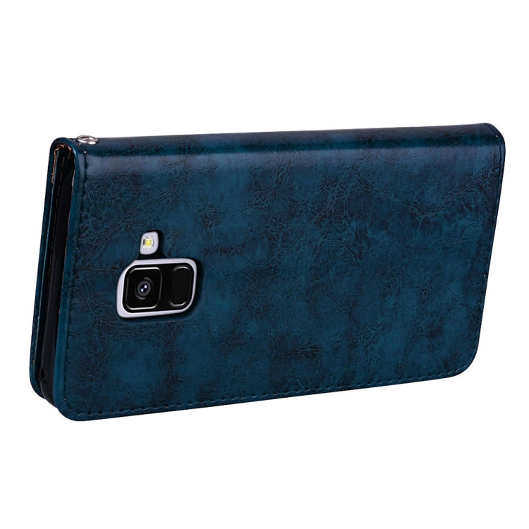 For Galaxy A8 (2018) Business Style Oil Wax Texture Horizontal Flip Leather Case with Holder & Card Slots & Wallet - HoMEdemic™ 