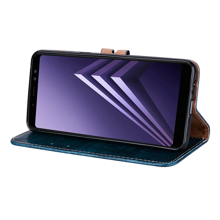 For Galaxy A8 (2018) Business Style Oil Wax Texture Horizontal Flip Leather Case with Holder & Card Slots & Wallet - HoMEdemic™ 