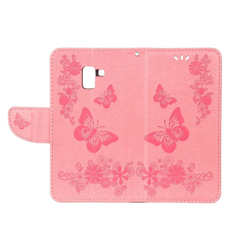 For Galaxy A8+ (2018) Vintage Embossed Floral Butterfly Pattern Horizontal Flip Leather Case with Card Slot & Holder & Wallet & Lanyard, For Galaxy A8+ (2018) - HoMEdemic™ 