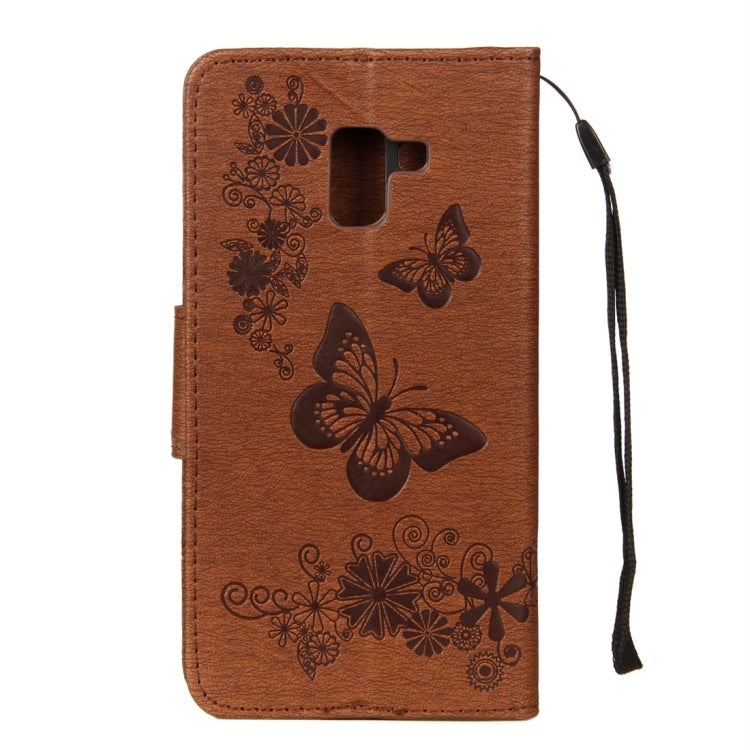 For Galaxy A8 (2018) Vintage Embossed Floral Butterfly Pattern Horizontal Flip Leather Case with Card Slot & Holder & Wallet & Lanyard, For Galaxy A8 (2018) - HoMEdemic™ 