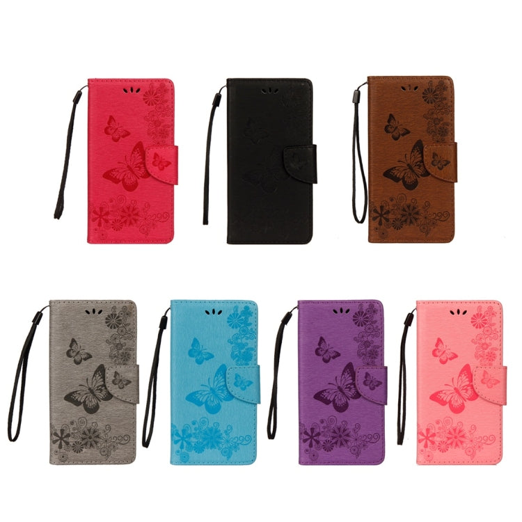 For Galaxy A8 (2018) Vintage Embossed Floral Butterfly Pattern Horizontal Flip Leather Case with Card Slot & Holder & Wallet & Lanyard, For Galaxy A8 (2018) - HoMEdemic™ 