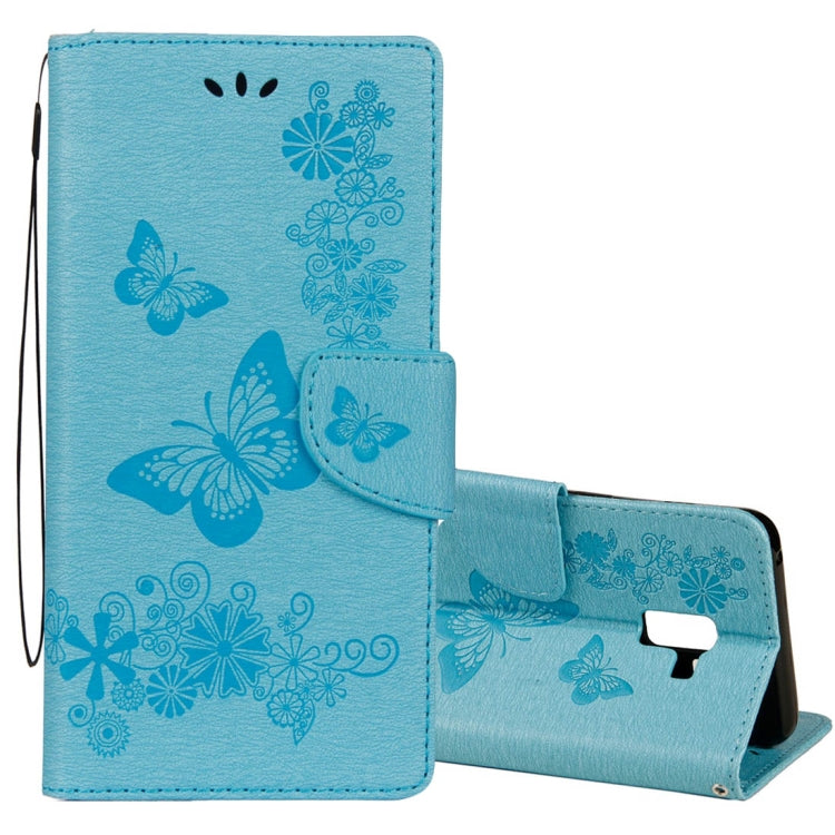 For Galaxy A8+ (2018) Vintage Embossed Floral Butterfly Pattern Horizontal Flip Leather Case with Card Slot & Holder & Wallet & Lanyard, For Galaxy A8+ (2018) - HoMEdemic™