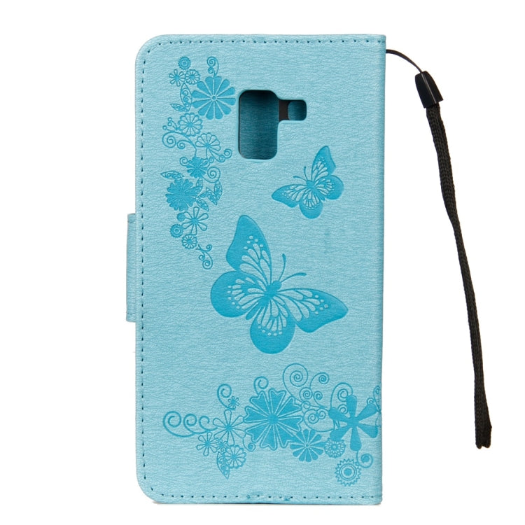 For Galaxy A8+ (2018) Vintage Embossed Floral Butterfly Pattern Horizontal Flip Leather Case with Card Slot & Holder & Wallet & Lanyard, For Galaxy A8+ (2018) - HoMEdemic™