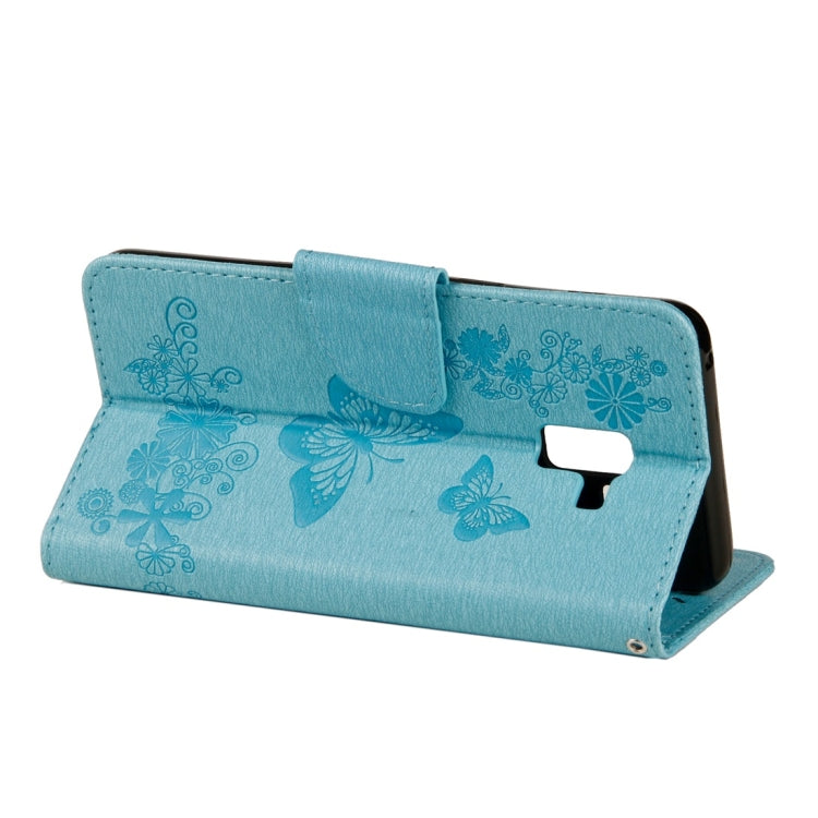 For Galaxy A8+ (2018) Vintage Embossed Floral Butterfly Pattern Horizontal Flip Leather Case with Card Slot & Holder & Wallet & Lanyard, For Galaxy A8+ (2018) - HoMEdemic™