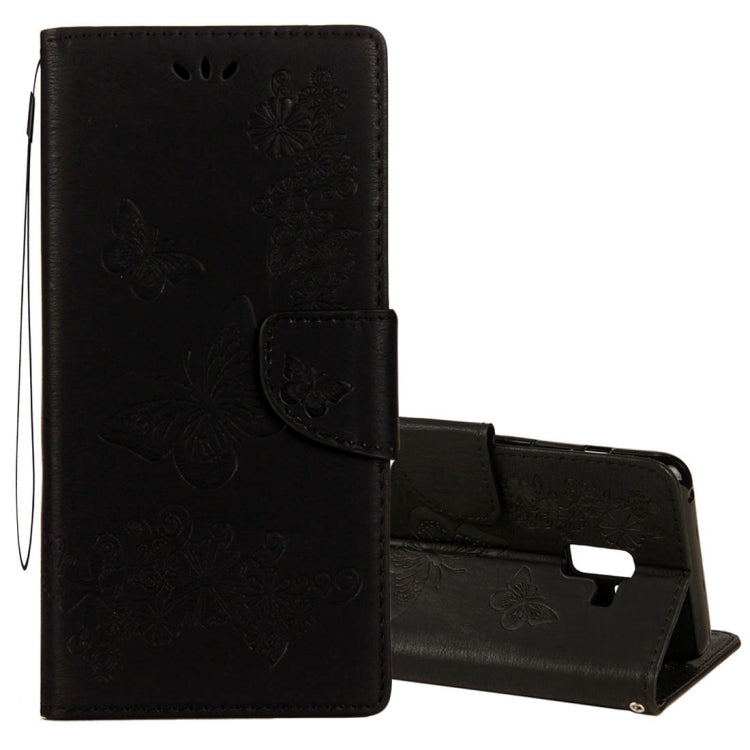 For Galaxy A8+ (2018) Vintage Embossed Floral Butterfly Pattern Horizontal Flip Leather Case with Card Slot & Holder & Wallet & Lanyard, For Galaxy A8+ (2018) - HoMEdemic™