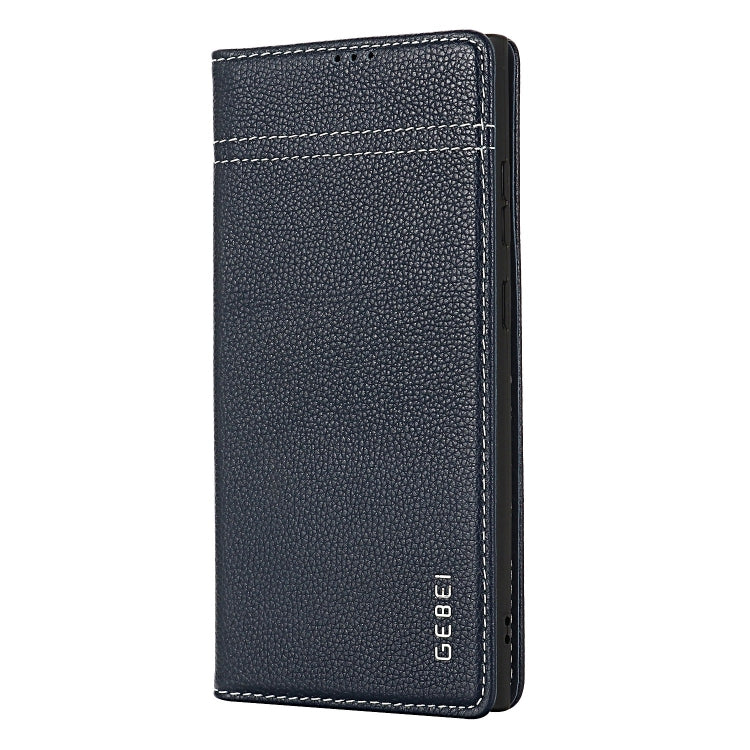 For Galaxy S24 5G GEBEI Top-grain Horizontal Flip Leather Phone Case(Blue) - HoMEdemic™ 