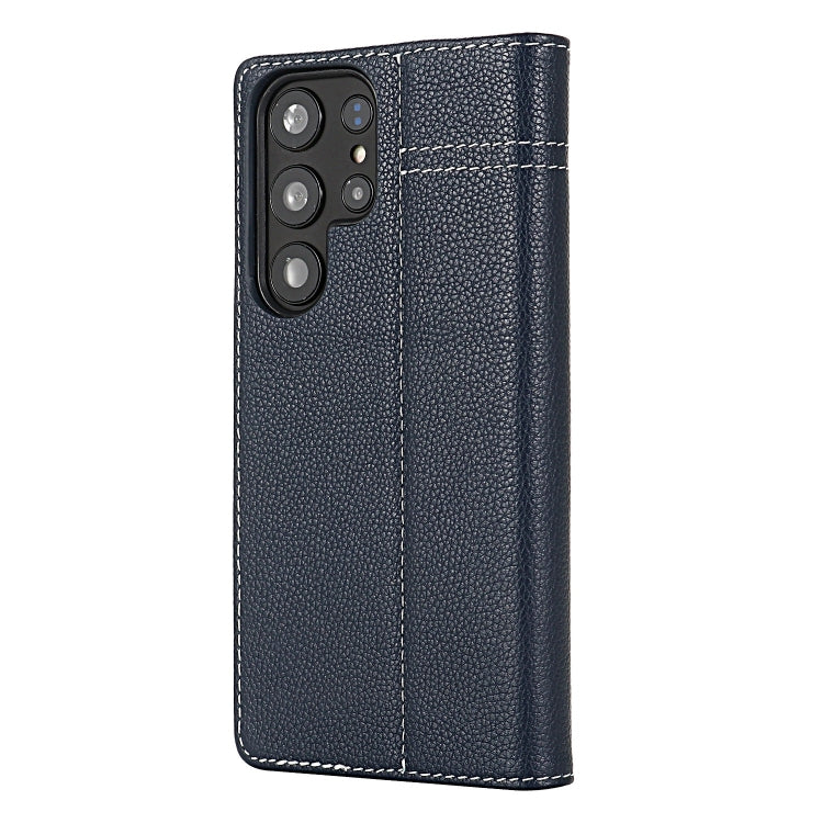 For Galaxy S24 5G GEBEI Top-grain Horizontal Flip Leather Phone Case(Blue) - HoMEdemic™ 