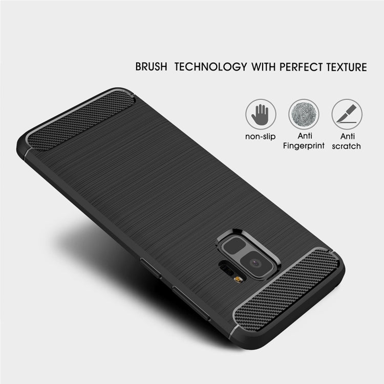For Galaxy S9 Brushed Carbon Fiber Texture Soft TPU Anti-skip Protective Cover Back Case, For Galaxy S9, For Samsung Galaxy S9 - HoMEdemic™ 