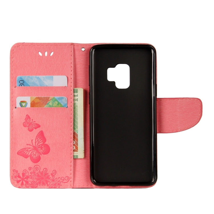 For Galaxy S9 Vintage Embossed Floral Butterfly Pattern Horizontal Flip Leather Case with Card Slot & Holder & Wallet & Lanyard, For Galaxy S9 - HoMEdemic™ 