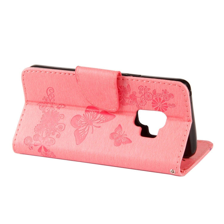 For Galaxy S9 Vintage Embossed Floral Butterfly Pattern Horizontal Flip Leather Case with Card Slot & Holder & Wallet & Lanyard, For Galaxy S9 - HoMEdemic™ 