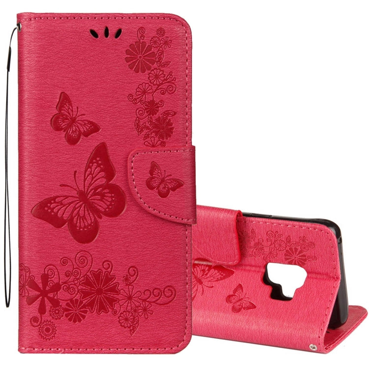 For Galaxy S9 Vintage Embossed Floral Butterfly Pattern Horizontal Flip Leather Case with Card Slot & Holder & Wallet & Lanyard, For Galaxy S9 - HoMEdemic™ 