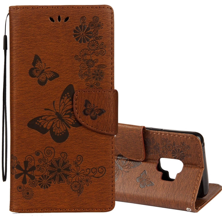 For Galaxy S9 Vintage Embossed Floral Butterfly Pattern Horizontal Flip Leather Case with Card Slot & Holder & Wallet & Lanyard, For Galaxy S9 - HoMEdemic™ 