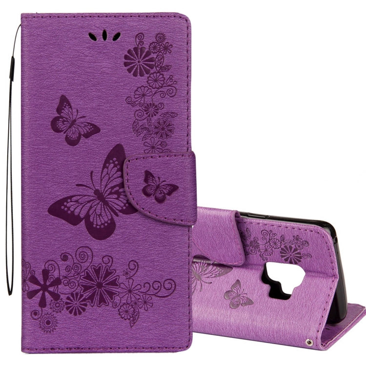For Galaxy S9 Vintage Embossed Floral Butterfly Pattern Horizontal Flip Leather Case with Card Slot & Holder & Wallet & Lanyard, For Galaxy S9 - HoMEdemic™ 