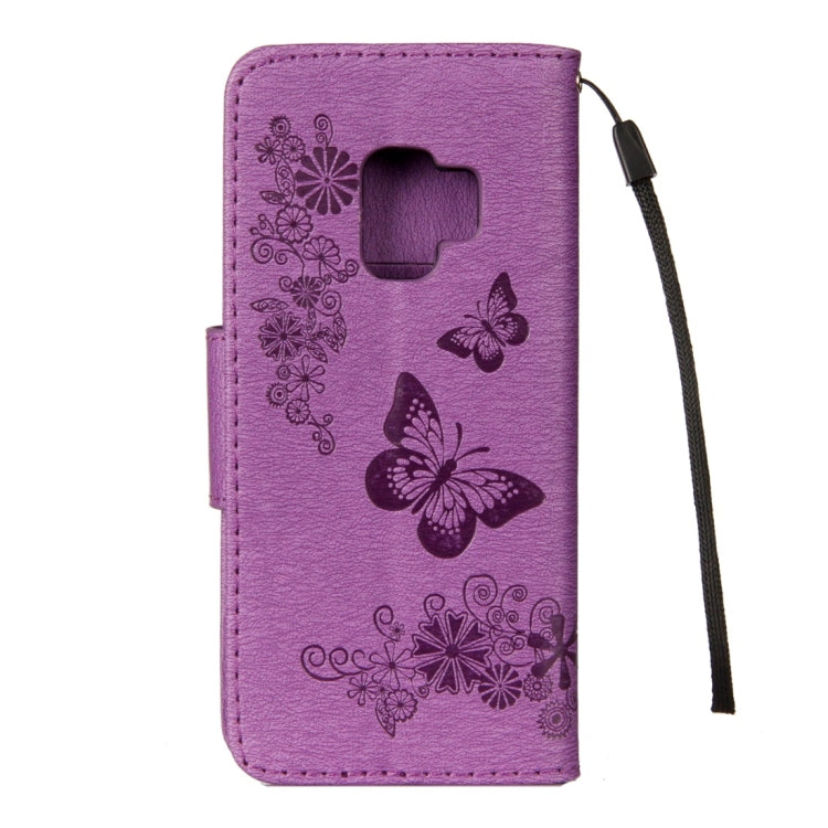 For Galaxy S9 Vintage Embossed Floral Butterfly Pattern Horizontal Flip Leather Case with Card Slot & Holder & Wallet & Lanyard, For Galaxy S9 - HoMEdemic™ 