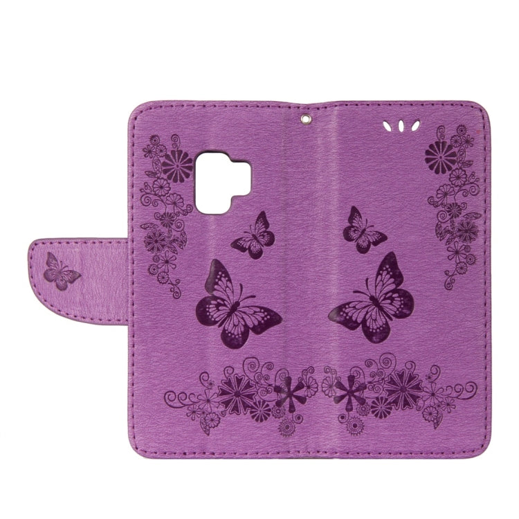 For Galaxy S9 Vintage Embossed Floral Butterfly Pattern Horizontal Flip Leather Case with Card Slot & Holder & Wallet & Lanyard, For Galaxy S9 - HoMEdemic™ 