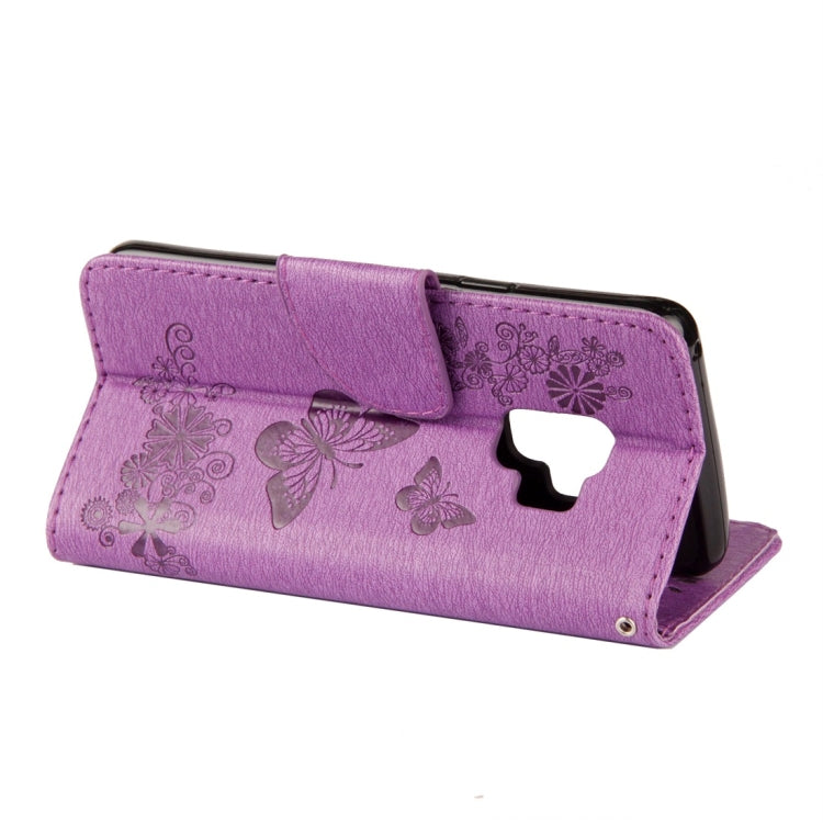 For Galaxy S9 Vintage Embossed Floral Butterfly Pattern Horizontal Flip Leather Case with Card Slot & Holder & Wallet & Lanyard, For Galaxy S9 - HoMEdemic™ 