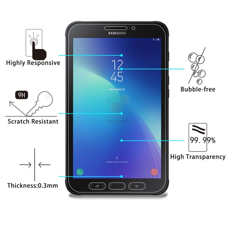 For Galaxy Tab Active2 8.0 LTE / T395 0.3mm 9H Surface Hardness Tempered Glass Film, For Galaxy Tab Active2 8.0 LTE - HoMEdemic™ 