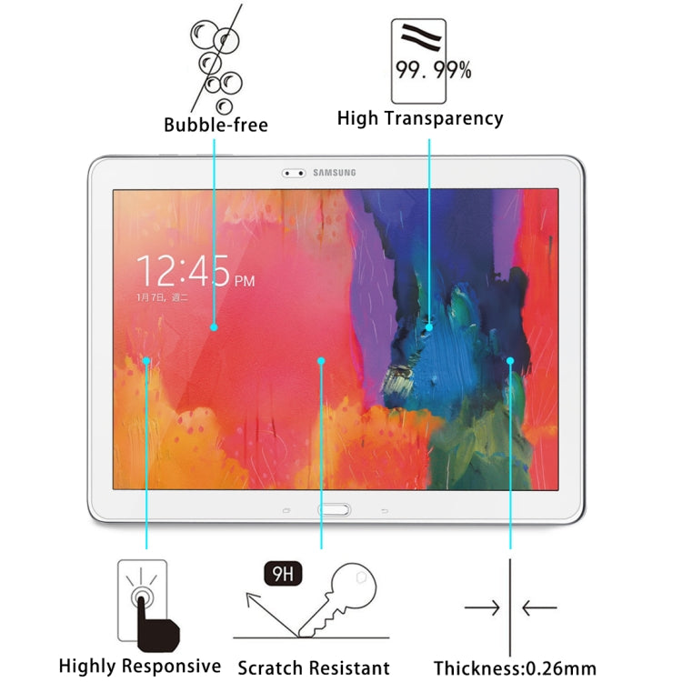 For Galaxy Tab Pro 10.1 / T520 0.26mm 9H Surface Hardness 2.5D Explosion-proof Tempered Glass Screen Film, For T520 - HoMEdemic™ 