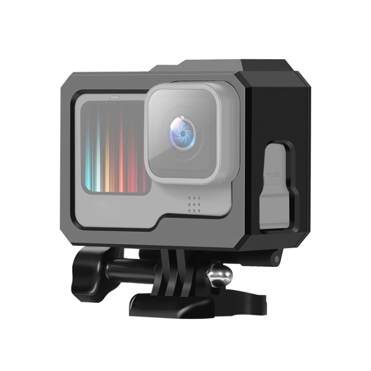 For GoPro HERO10 Black / HERO9 Black ABS Plastic Border Frame Mount Protective Case with Buckle Basic Mount & Screw (Black) - HoMEdemic™ 