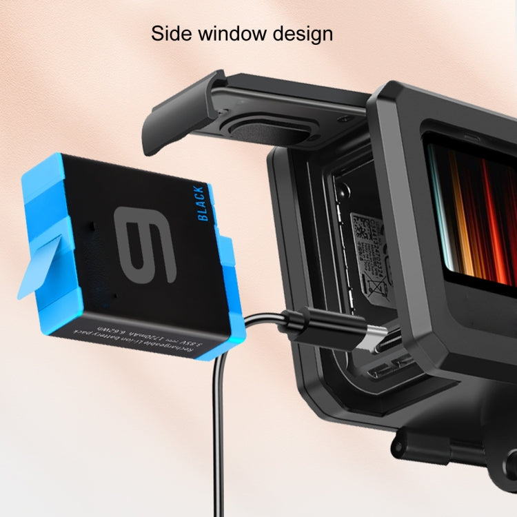 For GoPro HERO10 Black / HERO9 Black ABS Plastic Border Frame Mount Protective Case with Buckle Basic Mount & Screw (Black) - HoMEdemic™ 