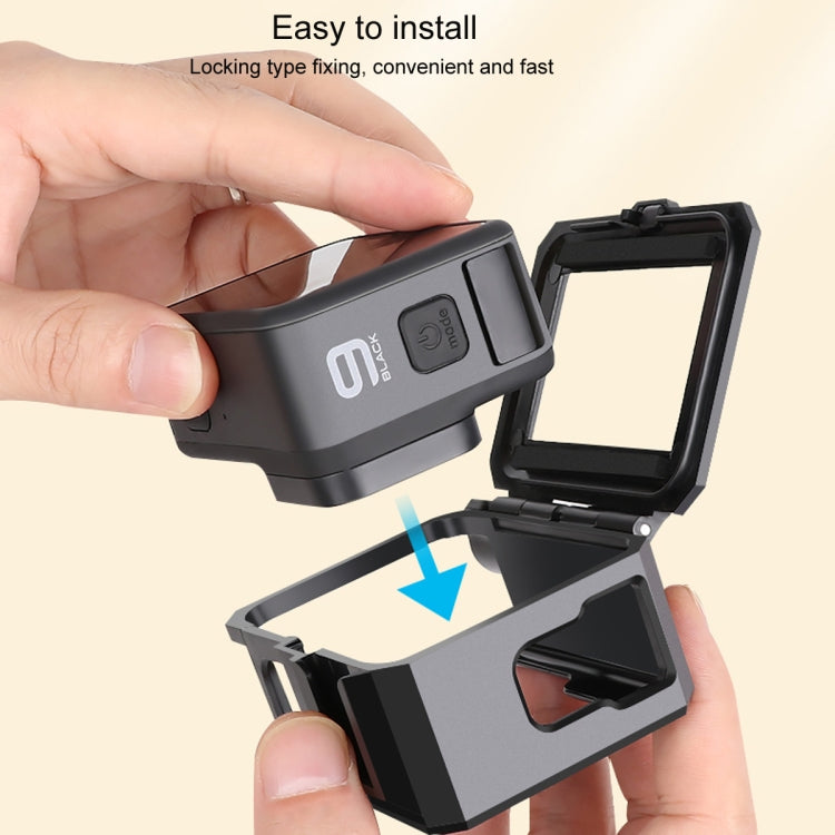 For GoPro HERO10 Black / HERO9 Black ABS Plastic Border Frame Mount Protective Case with Buckle Basic Mount & Screw (Black) - HoMEdemic™ 