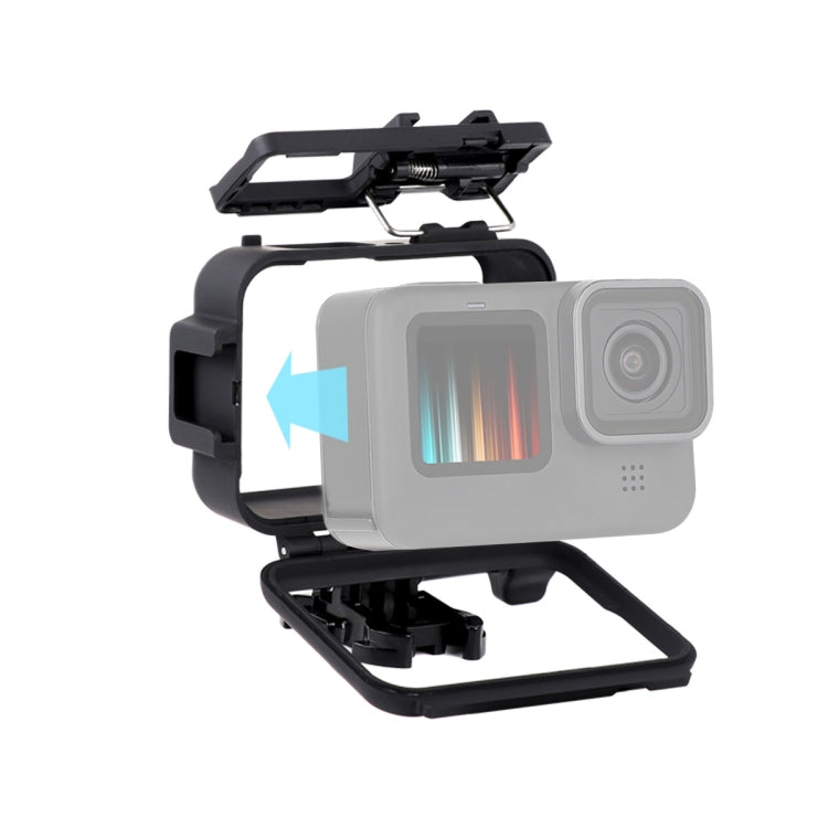 For GoPro HERO10 Black / HERO9 Black Plastic Frame Mount Protective Case with Base Buckle & Long Screw(Black) - HoMEdemic™ 