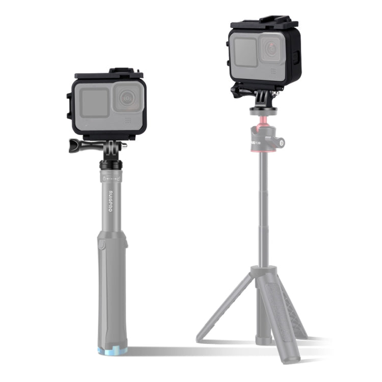 For GoPro HERO10 Black / HERO9 Black Plastic Frame Mount Protective Case with Base Buckle & Long Screw(Black) - HoMEdemic™ 