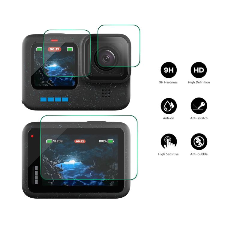 For GoPro HERO12 Black ENKAY Hat-Prince 9H 0.2mm High Alumina-silicon Front ＆ Back Camera Tempered Glass Film - HoMEdemic™ 