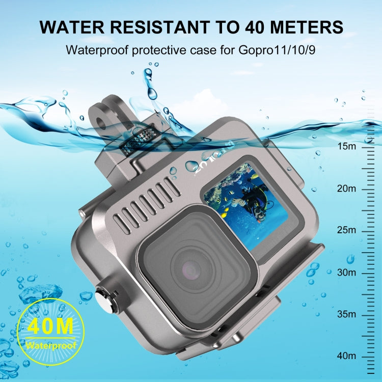 For GoPro HERO13 Black /12 Black /11 Black /10 Black /9 Black PULUZ 40m Waterproof Housing Aluminum Alloy Protective Case (Grey) - HoMEdemic™ 