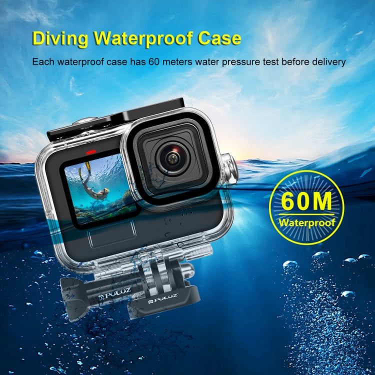 For GoPro HERO13 Black /12 Black /11 Black /10 Black /9 Black PULUZ 60m Waterproof Housing Protective Case with Buckle Basic Mount & Screw - HoMEdemic™ 