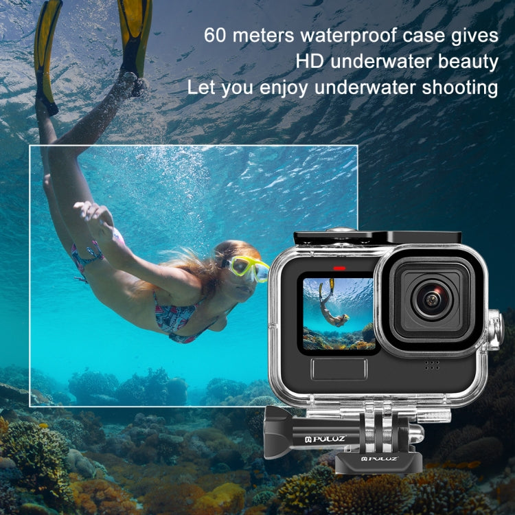 For GoPro HERO13 Black /12 Black /11 Black /10 Black /9 Black PULUZ 60m Waterproof Housing Protective Case with Buckle Basic Mount & Screw - HoMEdemic™ 