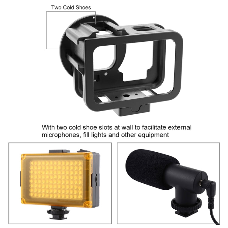 For GoPro HERO13 Black /12 Black /11 Black /10 Black /9 Black PULUZ Thin Housing Shell CNC Aluminum Alloy Protective Cage with Insurance Frame & 52mm UV Lens(Black) - HoMEdemic™ 