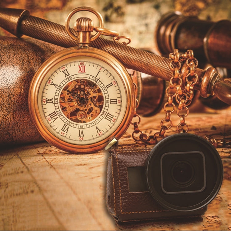 For GoPro HERO4 Litchi Texture Genuine Leather Protective Case with Sling(Brown) - HoMEdemic™ 