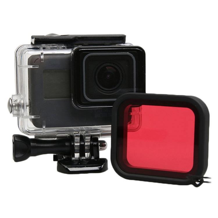 For GoPro HERO5 30m Waterproof PC & ABS Housing Protective Case + Camera Lens Red Quadrate Filter with Buckle Basic Mount & Long Screw & Anti-lost Hand Strap - HoMEdemic™ 
