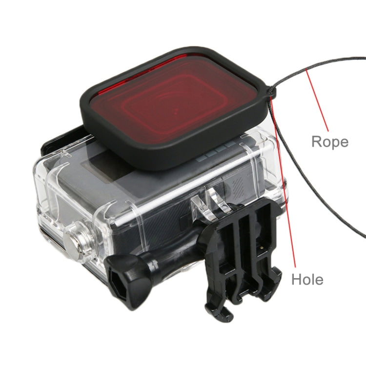 For GoPro HERO5 30m Waterproof PC & ABS Housing Protective Case + Camera Lens Red Quadrate Filter with Buckle Basic Mount & Long Screw & Anti-lost Hand Strap - HoMEdemic™ 