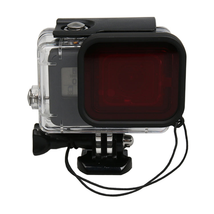 For GoPro HERO5 30m Waterproof PC & ABS Housing Protective Case + Camera Lens Red Quadrate Filter with Buckle Basic Mount & Long Screw & Anti-lost Hand Strap - HoMEdemic™ 