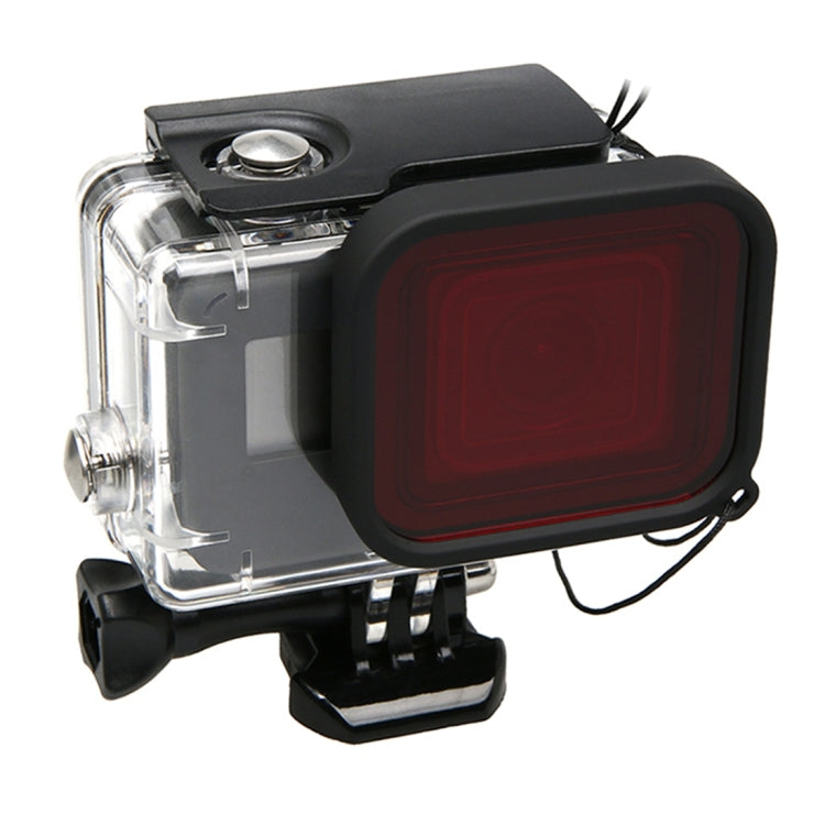 For GoPro HERO5 30m Waterproof PC & ABS Housing Protective Case + Camera Lens Red Quadrate Filter with Buckle Basic Mount & Long Screw & Anti-lost Hand Strap - HoMEdemic™ 