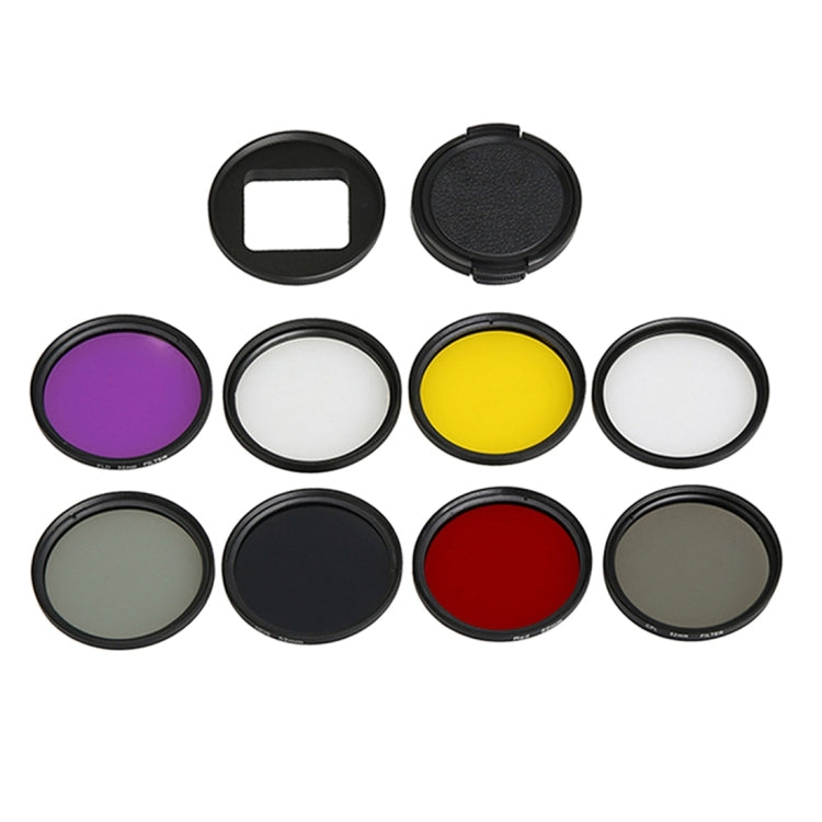 For GoPro HERO5 Sport Action Camera Proffesional 52mm Lens Filter(CPL + UV + ND8 + ND2 + Star 8 + Red + Yellow + FLD / Purple) & Waterproof Housing Case Adapter Ring - HoMEdemic™ 